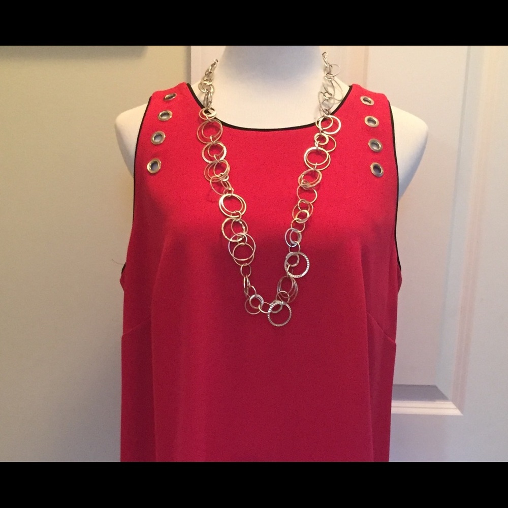 Julia Jordan berry red grommet trimmed shift